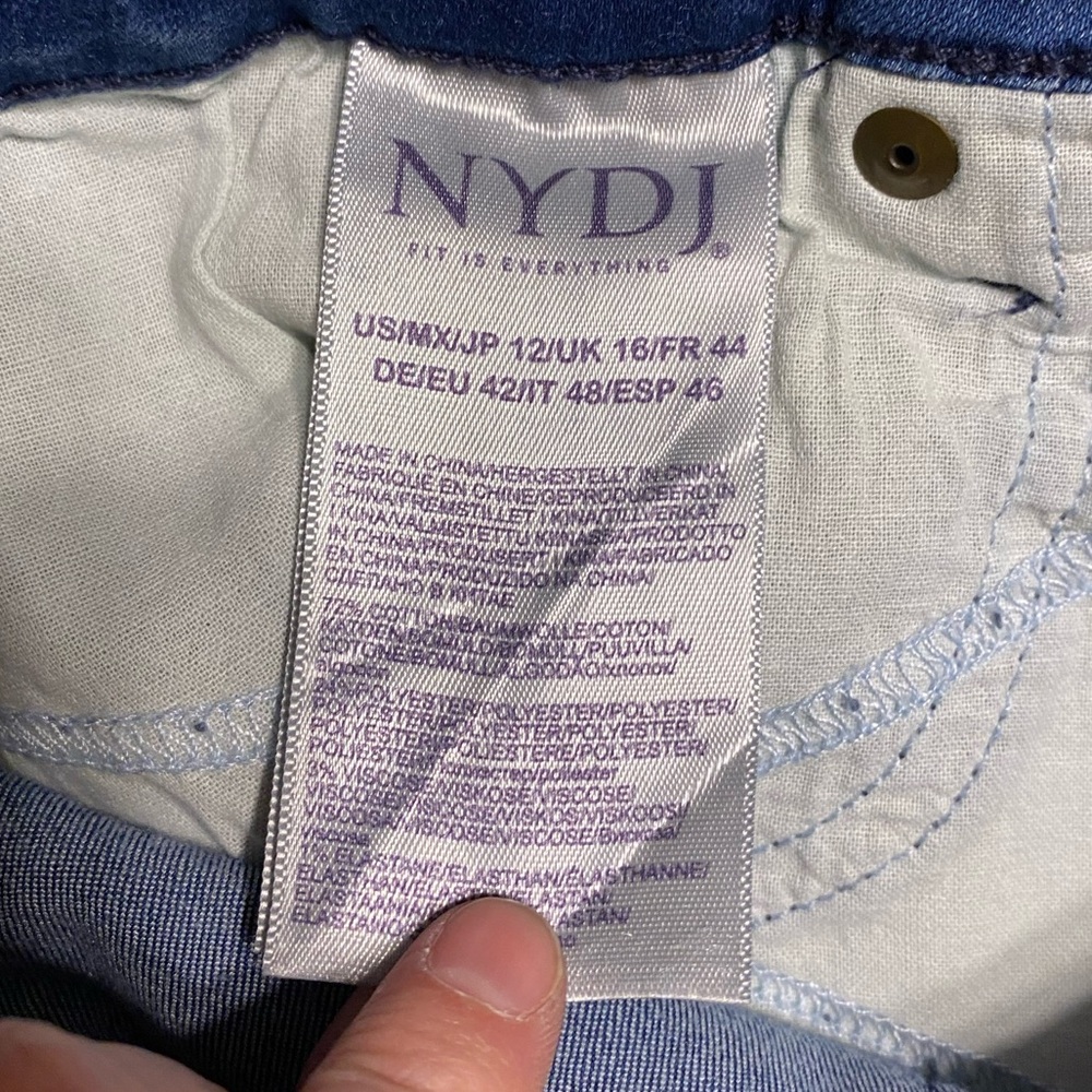 NYDJ Skinny High Waist Rolled Cuff Capri Jeans Chloe Lift Tuck Size 12 - Picture 9 of 14